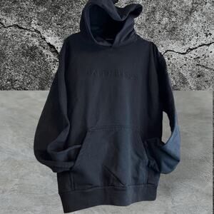 •NWT• Talentless CIRCLE LOGO EMBROIDERED Sweatshirt Hoodie in Black • Large